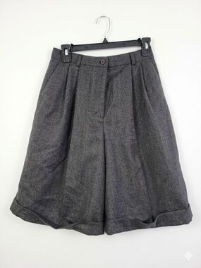 Talbots Black and Charcoal Wool Blend Skirt